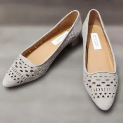 【靴】 マッキントッシュ パンプス 23.5 ベージュ スェード フラット 皮革