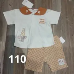 トムとジェリー セーラーTシャツ　ショートレギンス　セットアップ 110　アイス