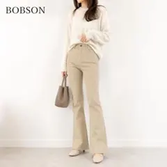 美品 ボブソン 美脚フレアパンツ ベージュ スタイルアップ ジーンズ Y2Kのサムネイル