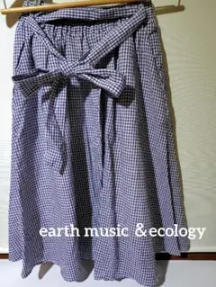 earth music&ecology ギンガムチェック フレアスカート F