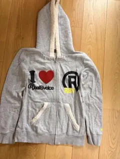 RealVoice フード付きジップアップパーカー Sサイズ グレー