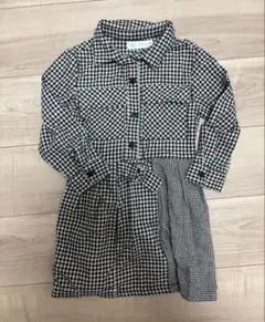 ZARA KIDS ギンガムチェック 長袖ワンピース 110-120cm