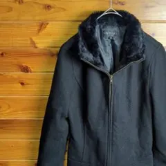 INDIVI　インディヴィ　ブルゾン　ジャケット　アウター　ファー　38　Ⅿ　黒