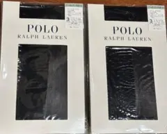 POLO RALPH LAUREN 黒 ストッキング L-LL　3足×2パック③