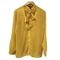 ブラウス Forever 21 L イエロー ドット リボン 2512271