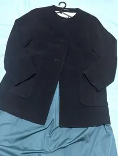 NIMES ニーム　黒ノーカラーコート