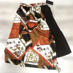 【新品】ヤマダヤ　SCOTCLUB ロングスカート　スカーフ柄　Ｍのサムネイル