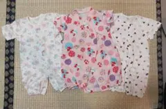 ロンパースまとめ売り　半袖３点50～60
