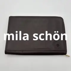 【美品】ミラショーン 本革レザー クラッチバッグ L字ジップ