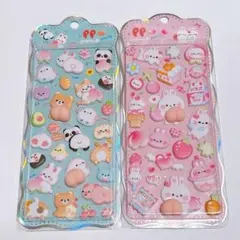 おしりシール　マシュマロシール　動物キャラクター　3D ぷっくり