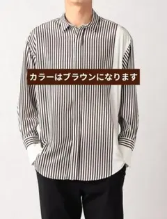 新品タグ付き　β MEN (Men) / ベータ・メン デシンストライプシャツМのサムネイル