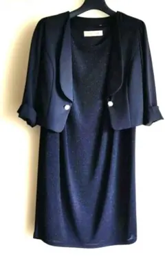 美品ボレロ付ワンピースM黒結婚式お呼ばれドレス卒園式入学式フォーマルセレモニー