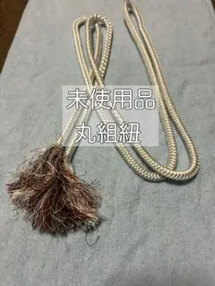 ★最終価格★正絹　未使用品　丸組紐　白×ピンク
