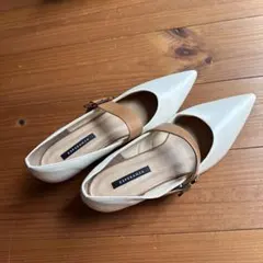 ESPERANZA ホワイトブラウン パンプス LLサイズ