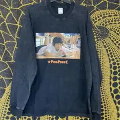 ピンポン ペコ リプリント メンズ 長袖 ロンT L XL 個性的 R21