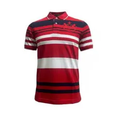 ストライプデザイン ポロシャツ 半袖