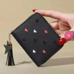 新品多機能二つ折り財布 ブラック