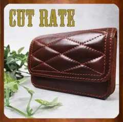 CUT RATE QUILTING LEATHER SHORT WALLET