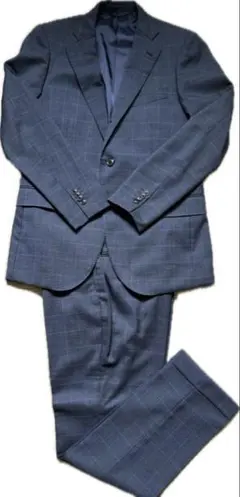 【美品】BEAMS セットアップ チェック柄 クリーニング済 48 ネイビー