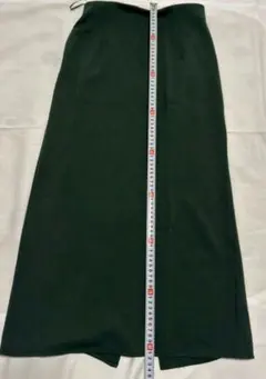 ダークグリーン スリット入り ロングスカート Mサイズ