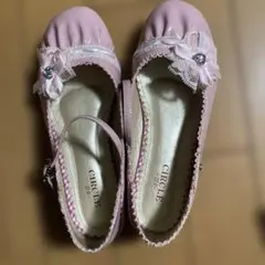 CIRCLE ピンク リボン付きキッズシューズのサムネイル