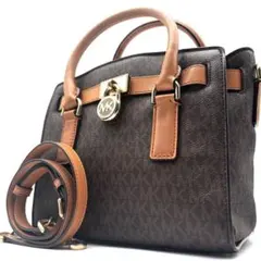美品 マイケルコース ショルダーバッグ 2way シグネチャー ゴールド金具