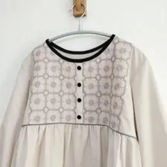 ミナペルホネン　刺繍生地　ブラウス　ハンドメイド 中古・古着通販】mina perhonen (ミナ ペルホネン) シルク