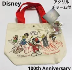 Disney ディズニー 100周年記念　チャーム付ミニトートバック