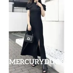 MERCURYDUO シアーチェックラッフルドッキングワンピース