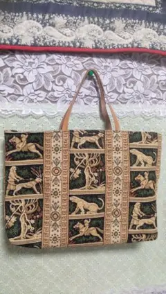クリスマスセールエジプト古代柄ゴブラン織ミニトートバッグ
