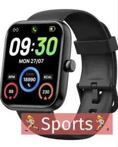 ✨新品✨スマートウォッチ　スポーツ　運動　防水　通話　メッセージ通知　ブラック