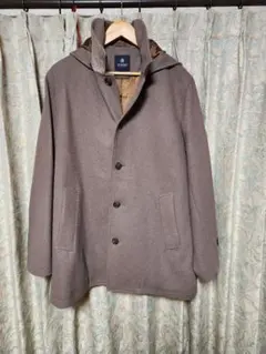 nano universe フード付メルトンフードショートステンカラーコート