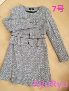 リュリュ ノーカラーツイードジャケット&スカートセットアップセレモニースーツ