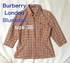美品 バーバリーロンドン ブルーレーベル ノバチェック シャツ 38 M