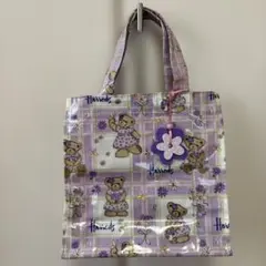 Harrods ハロッズ テディベア PVC トートバッグ パープル 花柄のサムネイル