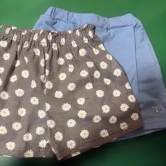 【新品未使用】120 半ズボン 花柄 水色 セット売り まとめ売り 女の子