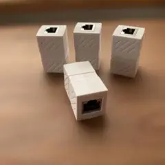 【未使用】LANケーブル用中継 RJ45コネクタ メス-メス4個セット