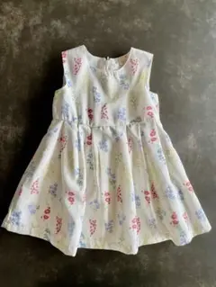 花柄ノースリーブワンピース 90cm 入園式　着画あり