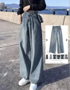 ルーズワイドデニムパンツ[cu512] Sサイズのサムネイル