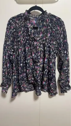 3Lサイズ＊シャーリングフラワーブラウス