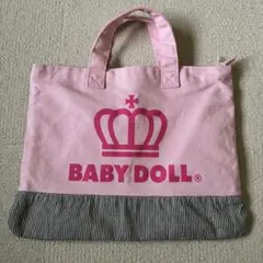 【美品】BABY DOLL ベビードール トートバッグ ピンク ヒッコリーのサムネイル