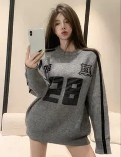 SHEIN グレー　オーバーサイズニット