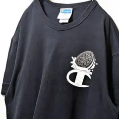 チャンピオン オレオ ロゴ Tシャツ ブラック 黒 L 古着のサムネイル