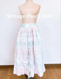 ヴィンテージ♡グリモワール♡チェック柄♡パステル♡スカート♡USA古着♡海外古着のサムネイル
