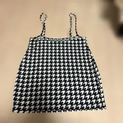 ハウンドトゥース柄キャミワンピース
