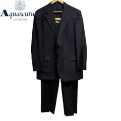 格安　Aquascutum ダークグレー ストライプスーツ