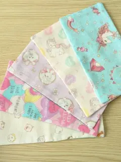 №11ガーゼハンカチ　ハーフ　ハンドメイド　5枚セット