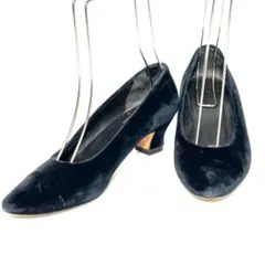 0221 PRADA プラダ パンプス スエード 黒 ポインテッドトゥ