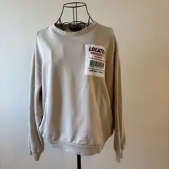 ロゴスウェット LL 薄手トレーナー ベージュ ビッグサイズ ゆったり 古着