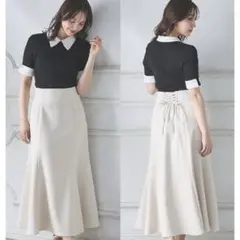 INGNI バックレースアップマーメイドスカート ライトベージュ